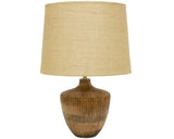 HANNE WOODEN TABLE LAMP W JUTE SHADE - NATURAL