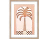 ARCHED PALM B GLASS FRAMED PRINT - NATURAL