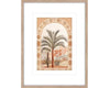 DESERT PALMS A GLASS FRAMED PRINT - NATURAL