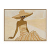 60X80CM BEACH BEAUTY B FRAMED CANVAS - DARK OAK