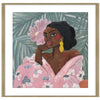 80X80CM ALVITA A GLASS FRAMED PRINT - OAK