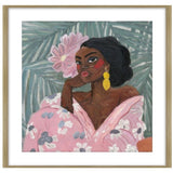 80X80CM ALVITA A GLASS FRAMED PRINT - OAK