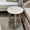 Anjali Carved Round Side Table