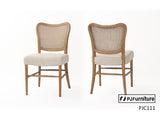 Rattan and Fabric Chair