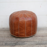 LEATHER PUFF BROWN
