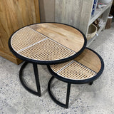 RATTAN & IRON ROUND TABLE S2