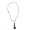 Saffron Wooden Hanging Beads 84cm White