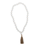 Saffron Wooden Hanging Beads 84cm White